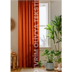 Devrim Olivya Tekstil Lüks  Özel Dikim Kiremit Blackout  Ekstraforlu Fon Perde