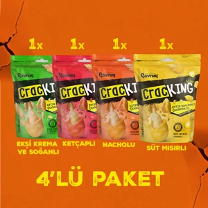 Qavruq Kuruyemiş Crackıng Çıtır Kaplamalı Çekirdek Içi 4'lü Paket