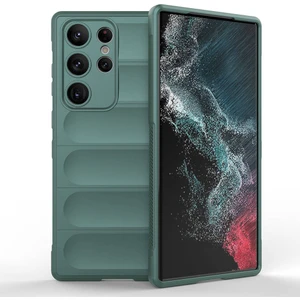 Case 4u Galaxy S23 Ultra Kılıf Esnek Tpu Oyuklu Arka Yüzey Tasarımlı Etnik Silikon Kapak Koyu Yeşil