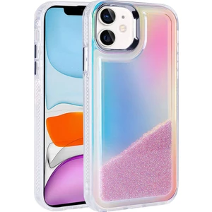 Case 4u Apple iPhone 11 Kılıf Airbagli Renkli Arka Yüzey Boncuk Tasarımlı Kumul Kapak Mor