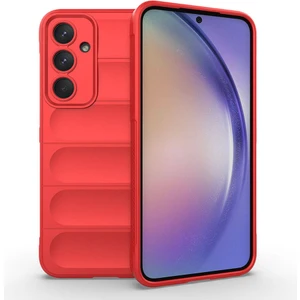 Case 4u Galaxy A35 Kılıf Esnek Tpu Oyuklu Arka Yüzey Tasarımlı Etnik Silikon Kapak Kırmızı