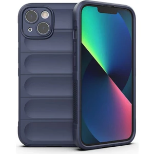 Case 4u Apple iPhone 13 Kılıf Esnek Tpu Oyuklu Arka Yüzey Tasarımlı Etnik Silikon Kapak Lacivert