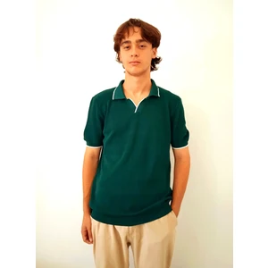 Erkek Polo Yaka Zümrüt Triko Tshirt