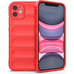 Case 4u Apple iPhone 11 Kılıf Esnek Tpu Oyuklu Arka Yüzey Tasarımlı Etnik Silikon Kapak Kırmızı