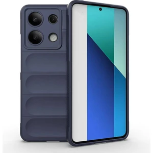 Case 4u Xiaomi Redmi Note 13 4g Kılıf Esnek Tpu Oyuklu Arka Yüzey Tasarımlı Etnik Silikon Kapak Lacivert