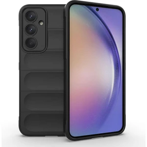 Case 4u Galaxy A35 Kılıf Esnek Tpu Oyuklu Arka Yüzey Tasarımlı Etnik Silikon Kapak Siyah
