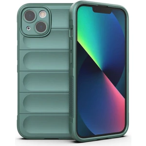 Case 4u Apple iPhone 13 Kılıf Esnek Tpu Oyuklu Arka Yüzey Tasarımlı Etnik Silikon Kapak Koyu Yeşil