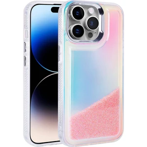 Case 4u Apple iPhone 14 Pro Max Kılıf Airbagli Renkli Arka Yüzey Boncuk Tasarımlı Kumul Kapak Pembe