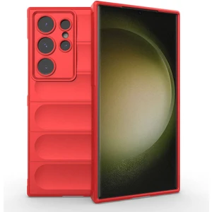 Case 4u Galaxy S24 Ultra Kılıf Esnek Tpu Oyuklu Arka Yüzey Tasarımlı Etnik Silikon Kapak Kırmızı
