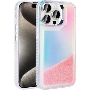Case 4u Apple iPhone 15 Pro Max Kılıf Airbagli Renkli Arka Yüzey Boncuk Tasarımlı Kumul Kapak Pembe