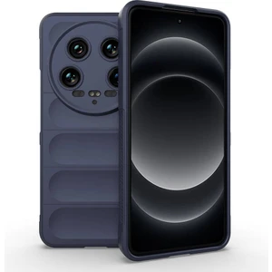 Case 4u Xiaomi Mi 14 Ultra Kılıf Esnek Tpu Oyuklu Arka Yüzey Tasarımlı Etnik Silikon Kapak Lacivert