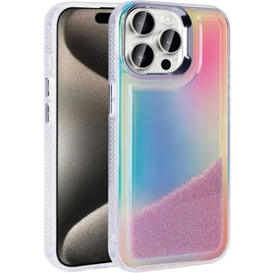 Case 4u Apple iPhone 15 Pro Max Kılıf Airbagli Renkli Arka Yüzey Boncuk Tasarımlı Kumul Kapak Mor