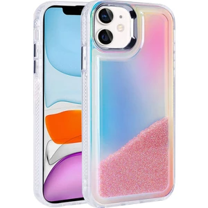 Case 4u Apple iPhone 11 Kılıf Airbagli Renkli Arka Yüzey Boncuk Tasarımlı Kumul Kapak Pembe
