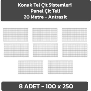 KONAK TEL ÇİT SİSTEMLERİ 8 ADET PANEL ÇİT TELİ 100 X 250 CM