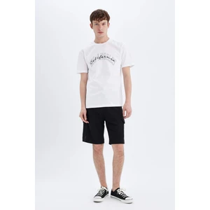 Regular Fit Düz Paça Kargo Bermuda Şort C5593AX24HS