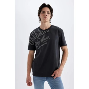 Regular Fit Bisiklet Yaka Baskılı Kısa Kollu Tişört C5673AX24HS