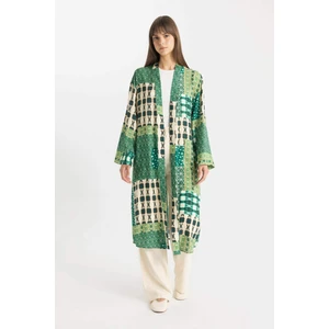 Relax Fit Desenli Uzun Viskon Kimono C9688AX24SM