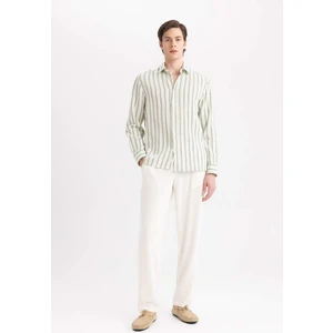Yazlık Viskon Jogger Pantolon Regular Fit Normal Kesim Keten Karışımlı Düz Paça Cepli B4867AX24SP