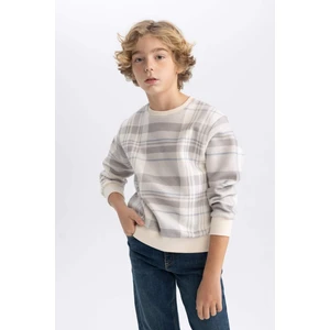 Erkek Çocuk Bisiklet Yaka Desenli Sweatshirt B5391A823WN