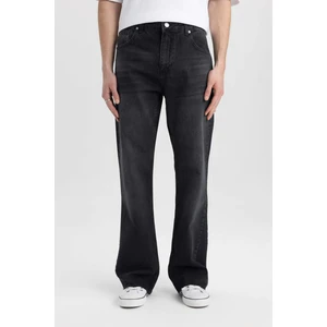 Flayer Fit Bol Kalıp Normal Bel Geniş Paça Siyah Jean Pantolon B8325AX24SM