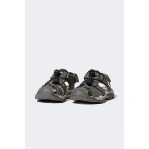 Erkek Çocuk Cırt Cırtlı Tırtıklı Taban Suni Deri Sandalet