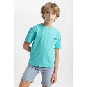 Erkek Çocuk Bisiklet Yaka Nakışlı Kısa Kollu Tişört C1918A824SM