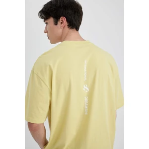 Oversize Geniş Kalıp Bisiklet Yaka Baskılı Kısa Kollu Tişört C2134AX24SM