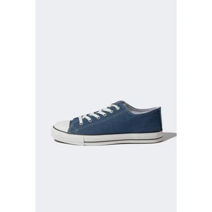 Erkek Düz Taban Bağcıklı Keten Sneaker A7524AXNS
