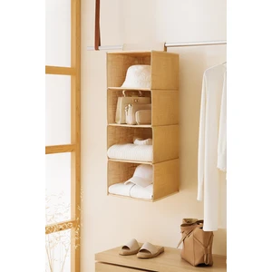 Ocean Home Textile 4 Katlı Jüt Askılı Dolap İçi Katlanır Düzenleyici Organizer 30x30x80 cm