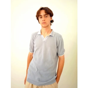Erkek Polo Yaka Gri Triko Tshirt