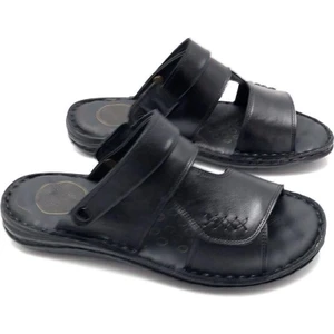 Deri Tarz Tam Ortopedik Masajlı Erkek Terlik