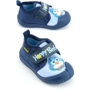 Kışlık Cırtlı Ayarlanabilir Rahat Taban Happy Birds Bebe Erkek Panduf Ayakkabı