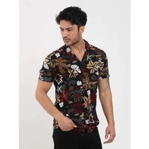 Mix Erkek Slim Fit Apaç Yaka Kısa Kol Gömlek