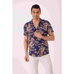 Mix Erkek Slim Fit Apaç Yaka Kısa Kol Gömlek