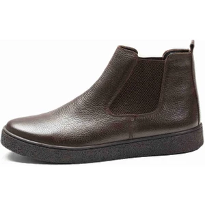 Kahve Erkek Deri  Düz Bot