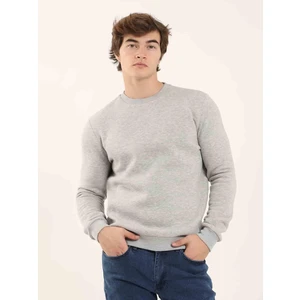 Gri Melanj Erkek Regular Fit Bisiklet Yaka Sweatshirt