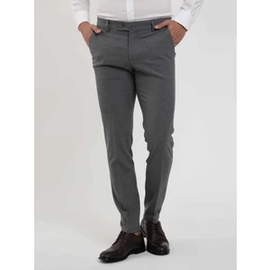 Koyu Gri Erkek Ekstra Slim Fit Melanj Desenli Klasik Pantolon - 103500
