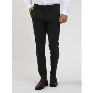 Antrasit Erkek Ekstra Slim Fit Melanj Desenli Klasik Pantolon - 103492