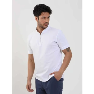 Beyaz Erkek Slim Fit Desenli Polo Yaka Tshirt - 105294