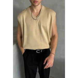 Erkek V Yaka Oversize Süveter