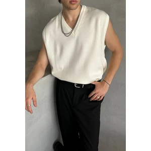 Erkek V Yaka Oversize Süveter