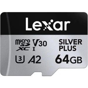 64GB Lexar LMSSIPL064G-BNANG Hıgh-Performance Sılver Plus Mıcrosdxc Uhs-I Up To 205MB/S Read 100MB/S Wrıte C10 A2 V30