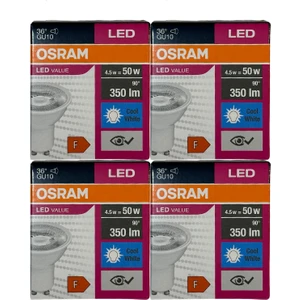 4.5W (50W) 4000K (Günışığı) GU10 Duylu PAR16 LED Spot (4 Adet)