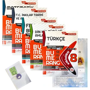 Günay Yayınları 8.sınıf Bumerang 5'li Defter&kitap Set-Yeni Baskı-(Okyanus Deneme+Açacaklı Anahtarlık)