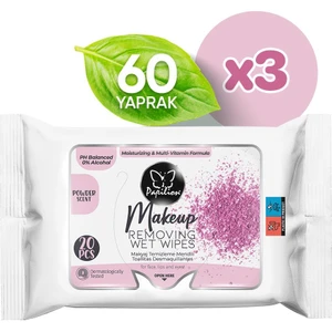 Pudra Özlü ph Dengeli Nemlendirici Makyaj Temizleme Mendili x3 60 Yaprak