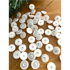 Canan Dizayn 12,5 mm Ayaklı Özel Üretim Taşlı  Düğme (20 Adet)