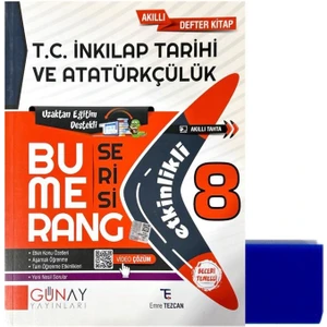 Günay Yayınları 8.sınıf Bumerang Inkılap Tar.defter&kitap-Yeni Baskı-(Silgi Hediyeli)