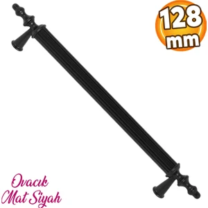 Ovacık (128 mm -12.8 cm) Mat Siyah Metal Mobilya Mutfak Çekmece Dolap Kapak Kulpu Kulbu Kulpları