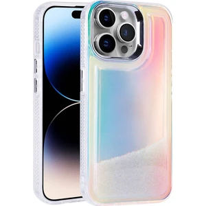 Case 4u Apple iPhone 14 Pro Kılıf Airbagli Renkli Arka Yüzey Boncuk Tasarımlı Kumul Kapak Şeffaf