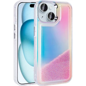 Case 4u Apple iPhone 14 Kılıf Airbagli Renkli Arka Yüzey Boncuk Tasarımlı Kumul Kapak Mor